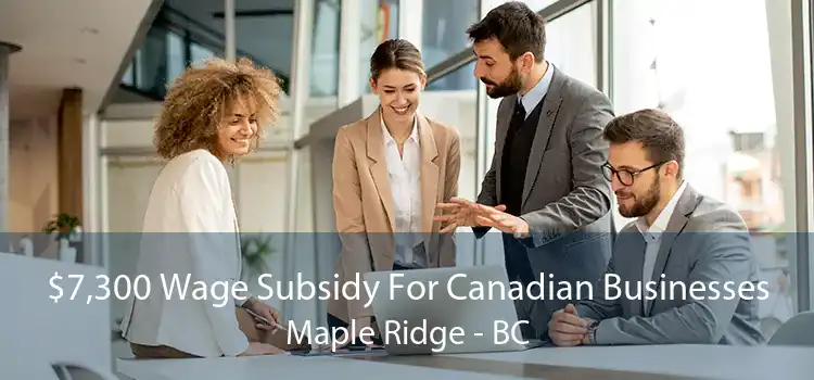 $7,300 Wage Subsidy For Canadian Businesses Maple Ridge - BC